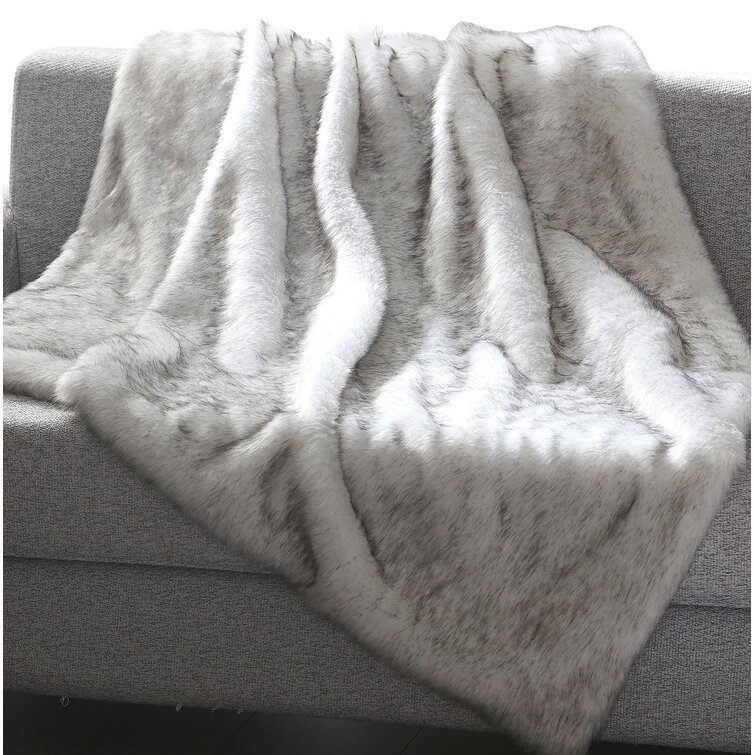 Black and white online fur throw